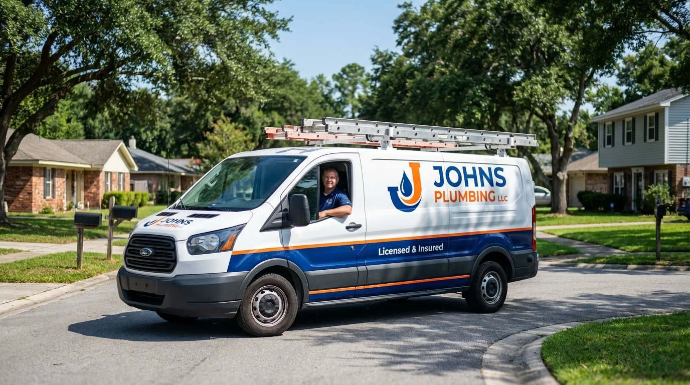 Johns Plumbing LLC service van in Sussex, WI